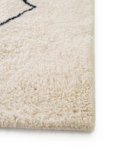 Wool Rug Berber Cream 120x170 cm