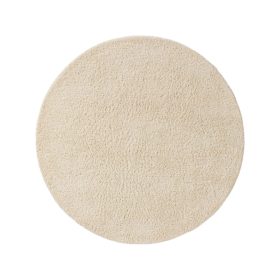 Round Wool Rug Berber Cream ø 100 cm round