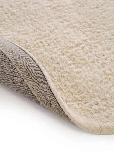 Round Wool Rug Berber Cream ø 100 cm round