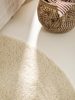 Round Wool Rug Berber Cream ø 150 cm round