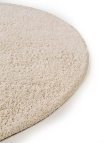 Round Wool Rug Berber Cream ø 150 cm round