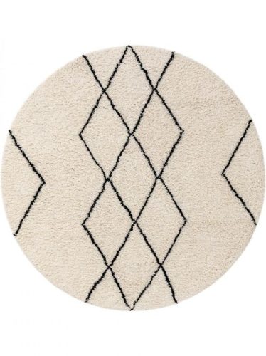 Kerek gyapjú szőnyeg Berber krém ¸ 100 cm kerek