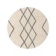 Round Wool Rug Berber Cream ø 100 cm round