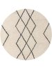 Round Wool Rug Berber Cream ø 150 cm round