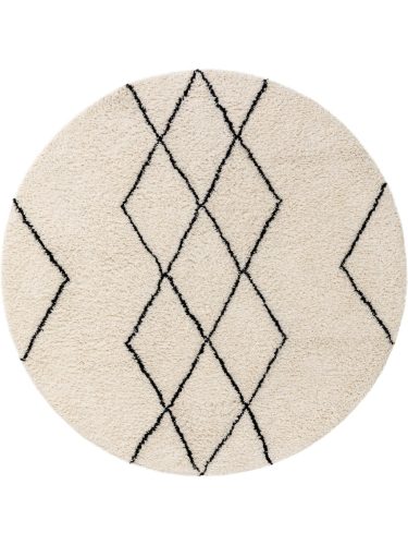 Kerek Gyapjúszőnyeg Berber krém ¸ 150 cm kerek
