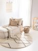 Round Wool Rug Berber Cream ø 150 cm round