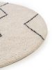 Round Wool Rug Berber Cream ø 150 cm round