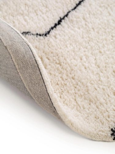 Round Wool Rug Berber Cream ø 150 cm round