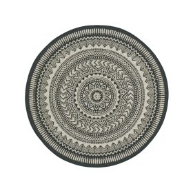 In- & Outdoor Rug Metro Black/White ø 120 cm round