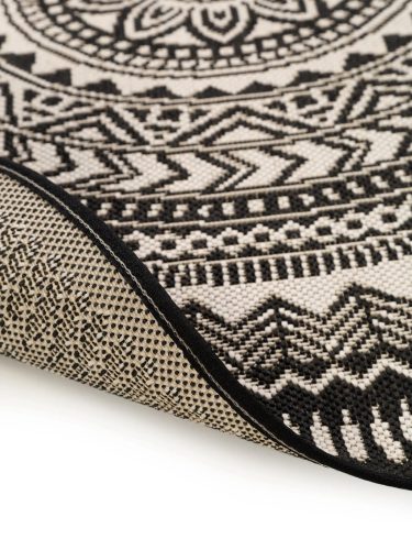 In- & Outdoor Rug Metro Black/White ø 120 cm round