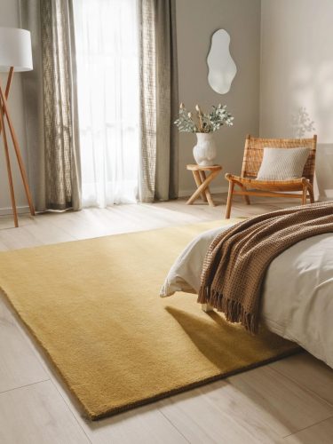Wool Rug Bent Yellow 160x230 cm