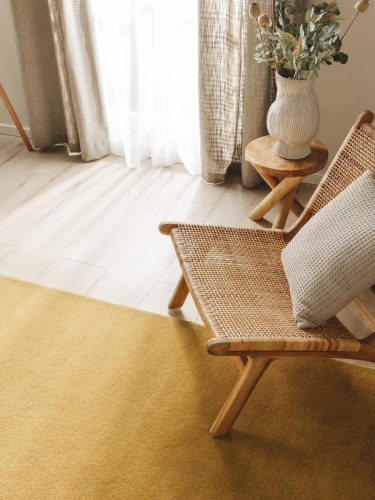 Wool Rug Bent Yellow 200x300 cm