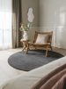 Round Wool Rug Bent Charcoal ø 150 cm round