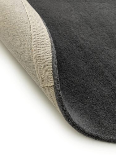 Round Wool Rug Bent Charcoal ø 150 cm round