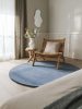 Round Wool Rug Bent Blue ø 150 cm round