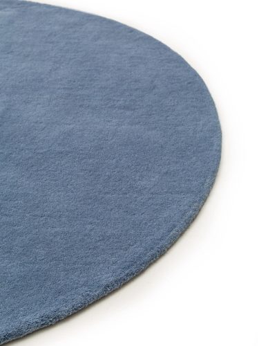 Round Wool Rug Bent Blue ø 150 cm round