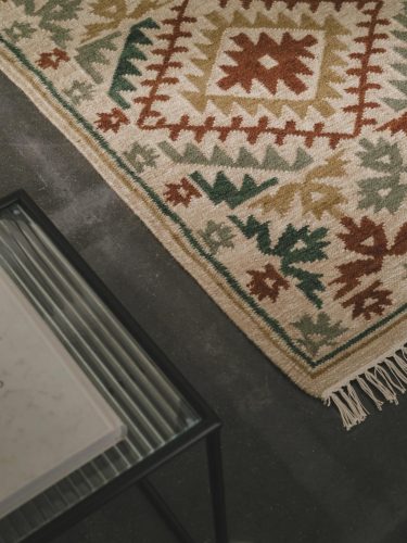 Hand Woven Kilim Zohra Green 80x200 cm