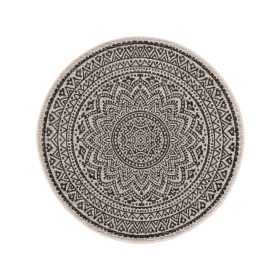 In- & Outdoor Round Rug Cleo White/Black ø 120 cm round