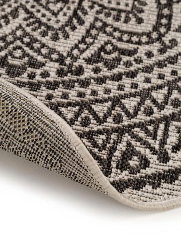 In- & Outdoor Round Rug Cleo White/Black ø 120 cm round