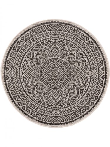 Kül- és beltéri kör alakú szőnyeg Cleo White/Black o