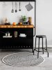 In- & Outdoor Round Rug Cleo White/Black ø 150 cm round