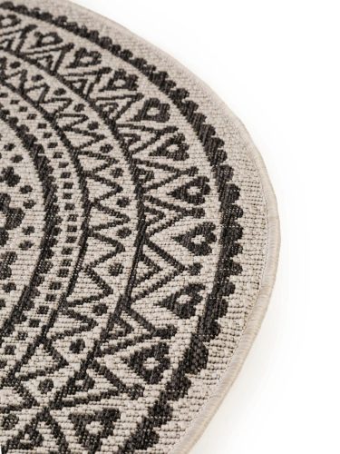 In- & Outdoor Round Rug Cleo White/Black ø 150 cm round