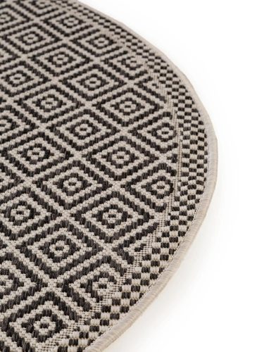 In- & Outdoor Round Rug Cleo White/Black ø 120 cm round