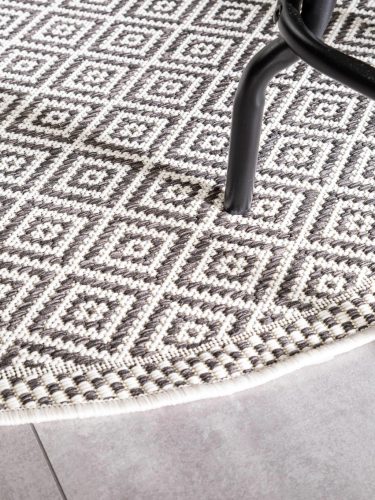 In- & Outdoor Round Rug Cleo White/Black ø 150 cm round