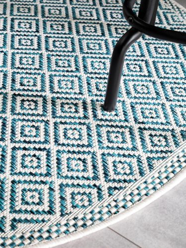 In- & Outdoor Round Rug Cleo Blue ø 150 cm round