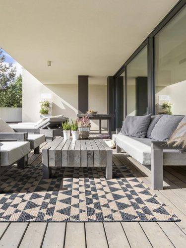 In- & Outdoor Rug River Beige/Blue 133x190 cm