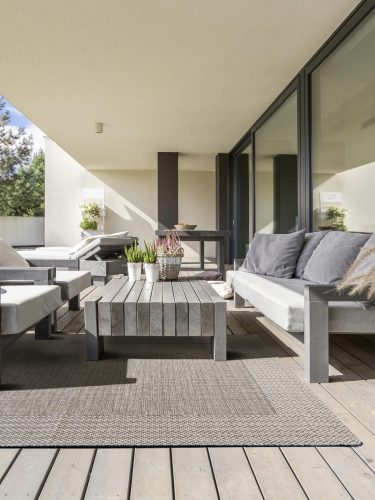 In- & Outdoor Rug River Beige/Blue 200x285 cm