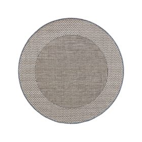 In- & Outdoor Round Rug River Beige/Blue ø 130 cm round