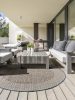 In- & Outdoor Round Rug River Beige/Blue ø 130 cm round