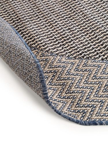 In- & Outdoor Round Rug River Beige/Blue ø 130 cm round