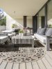 In- & Outdoor Round Rug River Beige/Blue ø 130 cm round