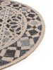 In- & Outdoor Round Rug River Beige/Blue ø 130 cm round