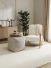 Handmade Wool Pouf Rocco Beige/Black 45x45x45 cm