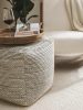 Handmade Wool Pouf Rocco Beige/Black 45x45x45 cm