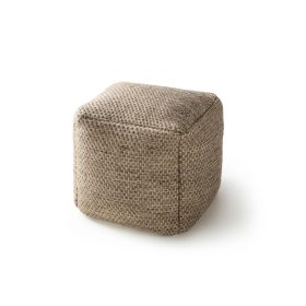 Handmade Wool Pouf Rocco Taupe 45x45x45 cm