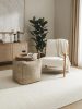 Handmade Wool Pouf Rocco Taupe 45x45x45 cm