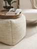 Handmade Wool Pouf Rocco Cream 45x45x45 cm