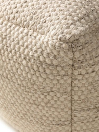 Handmade Wool Pouf Rocco Cream 45x45x45 cm