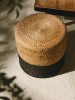 Handmade Jute Pouf Jutta Light Brown/Black 40x40x40 cm