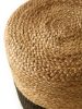 Handmade Jute Pouf Jutta Light Brown/Black 40x40x40 cm