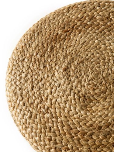 Handmade Jute Pouf Jutta Light Brown/Black 40x40x40 cm