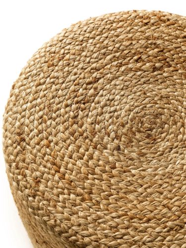 Handmade Jute Pouf Jutta Light Brown 40x40x40 cm
