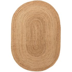 Jute Rug Oval Jutta Light Brown 160x230 cm