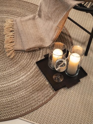 In- & Outdoor Round Rug Metro Cream/Taupe ø 120 cm round