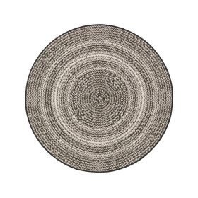 In- & Outdoor Round Rug Metro Black/White ø 120 cm round