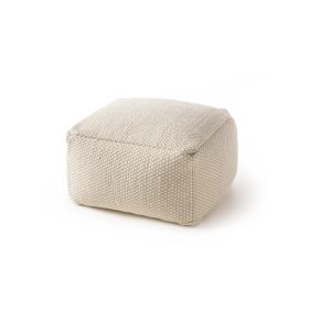 Handmade Wool Pouf Rocco White 55x55x30 cm
